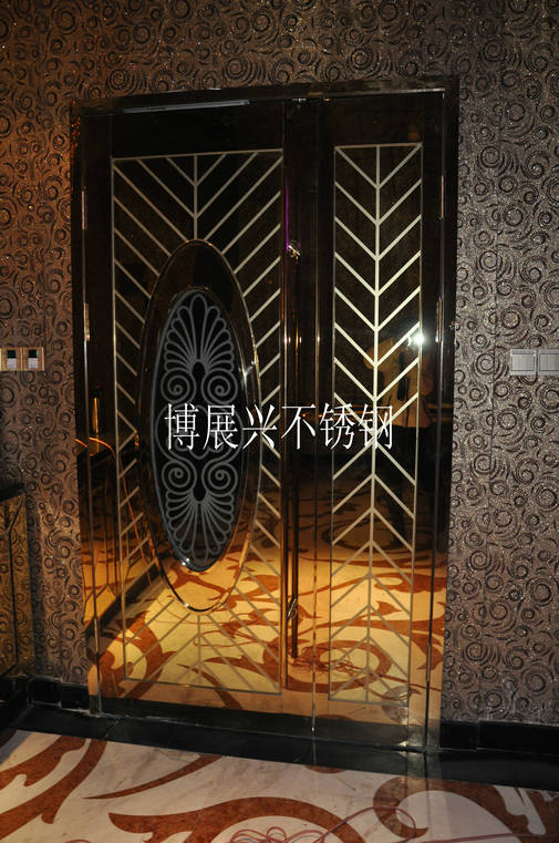 门业图片-不锈钢非标门黑钛金不锈钢大门可按客户要求定制图片